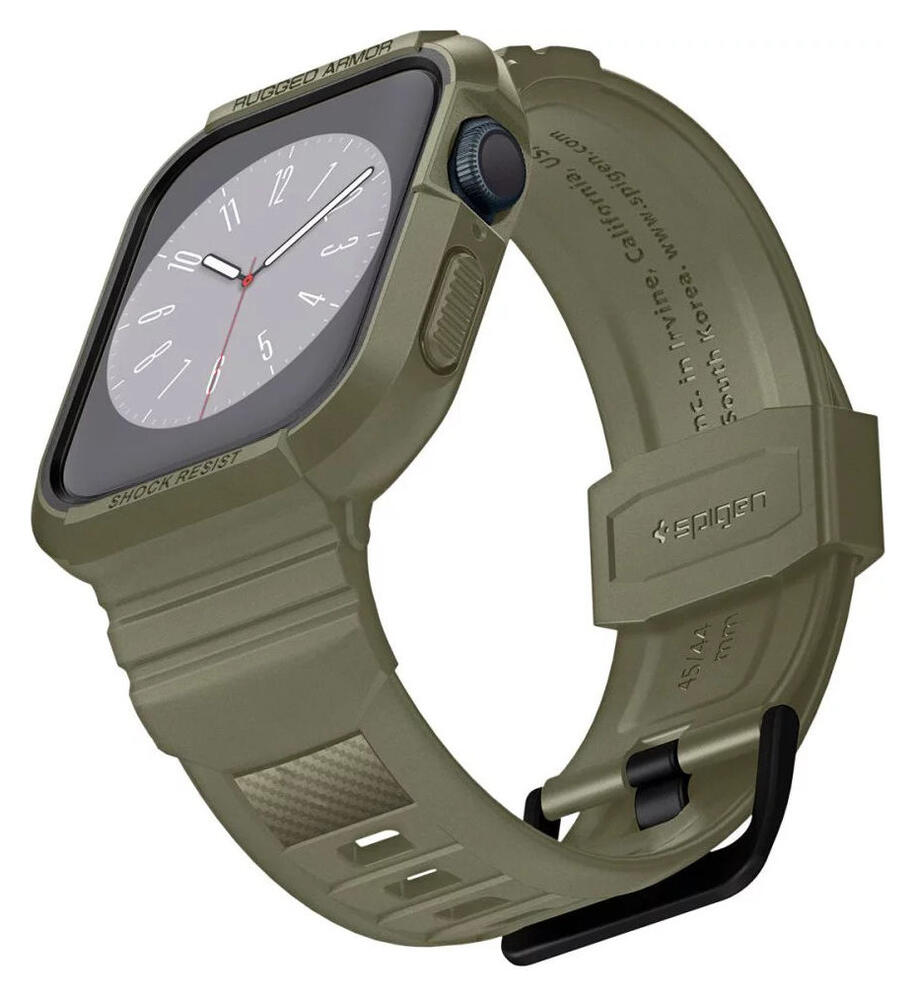 Spigen Rugged Armor Pro - Apple Watch 45MM / 44MM Hoesje en Bandje - Khaki afbeelding 15
