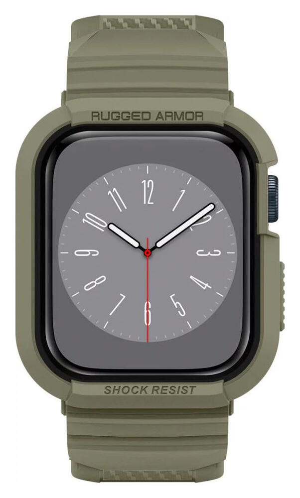 Spigen Rugged Armor Pro - Apple Watch 45MM / 44MM Hoesje en Bandje - Khaki afbeelding 2