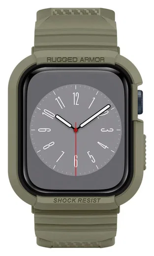 Spigen Rugged Armor Pro - Apple Watch 45MM / 44MM Hoesje en Bandje - Khaki afbeelding 2