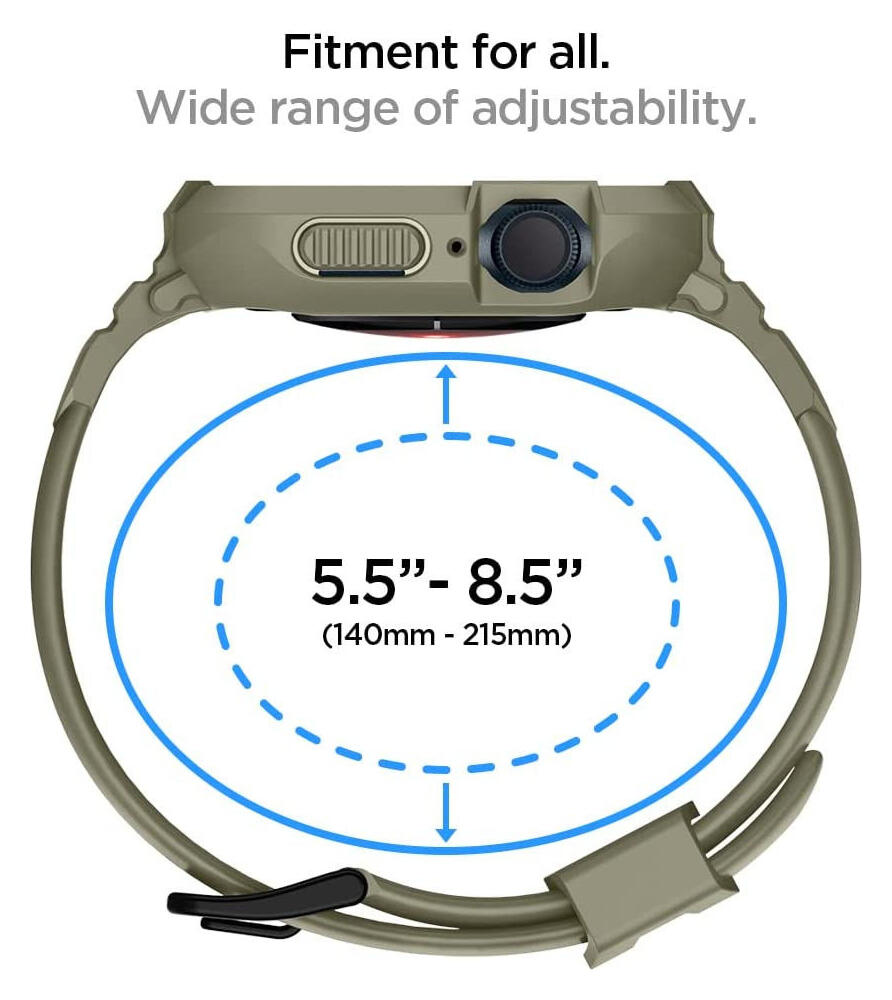 Spigen Rugged Armor Pro - Apple Watch 45MM / 44MM Hoesje en Bandje - Khaki afbeelding 8