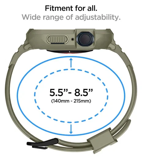 Spigen Rugged Armor Pro - Apple Watch 45MM / 44MM Hoesje en Bandje - Khaki afbeelding 8