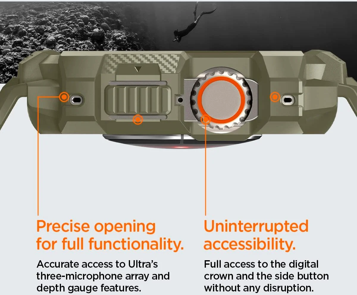 Spigen Rugged Armor - Apple Watch Ultra 3/2/1 - Hoesje en Bandje - Khaki afbeelding 10