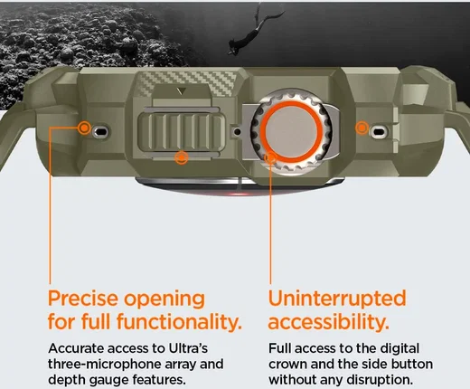 Spigen Rugged Armor - Apple Watch Ultra 3/2/1 - Hoesje en Bandje - Khaki afbeelding 10