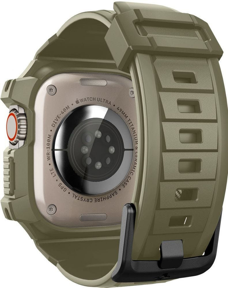 Spigen Rugged Armor - Apple Watch Ultra 3/2/1 - Hoesje en Bandje - Khaki afbeelding 16
