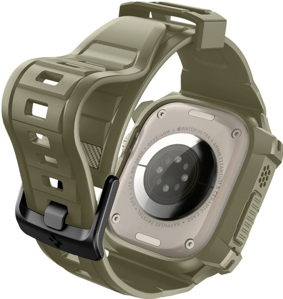 Spigen Rugged Armor - Apple Watch Ultra 3/2/1 - Hoesje en Bandje - Khaki afbeelding 18