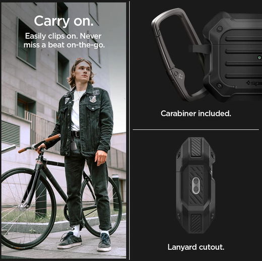 Spigen Tough Armor MagFit Apple AirPods Pro 1/2 Hoesje MagSafe Zwart afbeelding 6