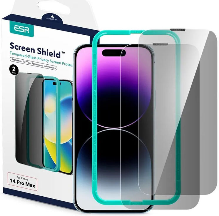 ESR iPhone 14 Pro Max Privacy Screen Protector Tempered Glass (2-Pack) afbeelding 2