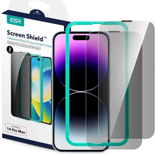 ESR iPhone 14 Pro Max Privacy Screen Protector Tempered Glass (2-Pack) afbeelding 2