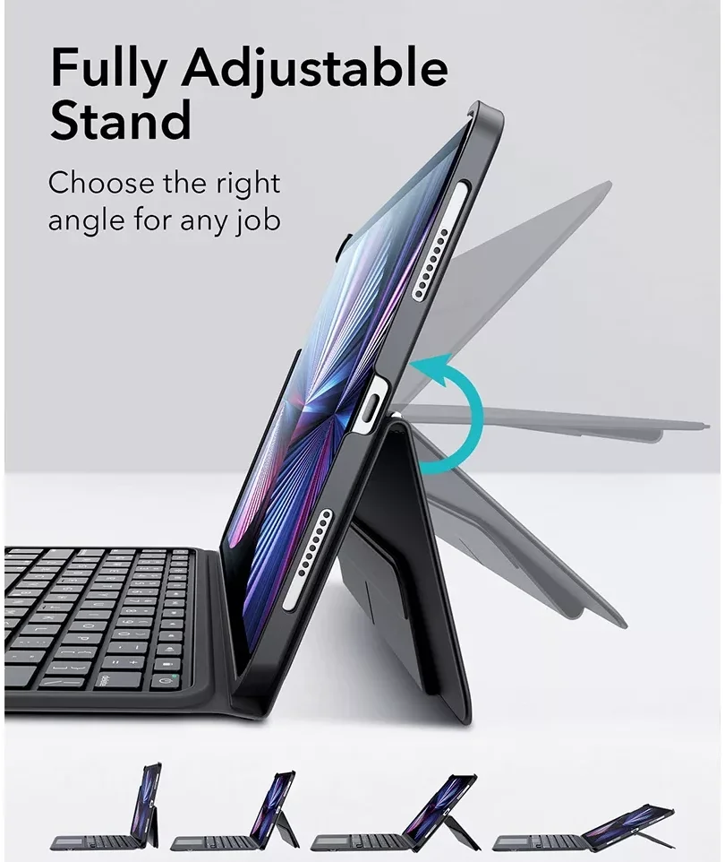 ESR Ascend iPad Air 11 (24/25/26)/Pro 11 (22-18)/Air 10.9 Toetsenbord Hoes Zwart afbeelding 6