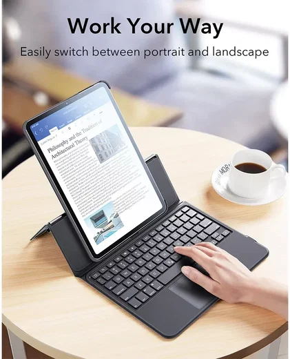 ESR Ascend iPad Air 11 (24/25/26)/Pro 11 (22-18)/Air 10.9 Toetsenbord Hoes Zwart afbeelding 7