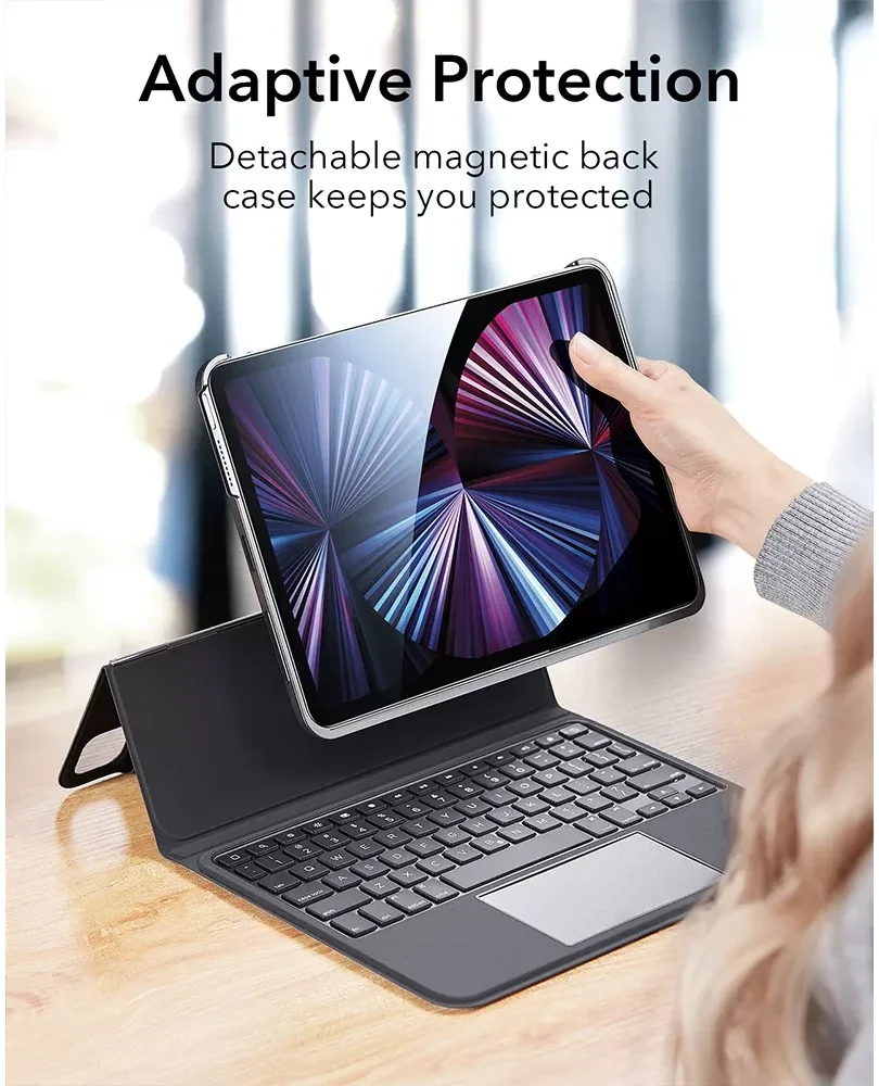 ESR Ascend iPad Air 11 (24/25/26)/Pro 11 (22-18)/Air 10.9 Toetsenbord Hoes Zwart afbeelding 8