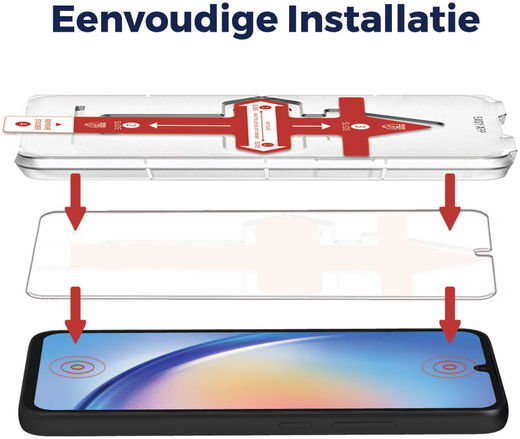 Rosso Samsung Galaxy A34 Tempered Glass Fingerprint en Case Friendly afbeelding 3