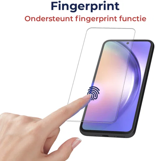 Rosso Samsung Galaxy A54 Tempered Glass Fingerprint en Case Friendly afbeelding 4