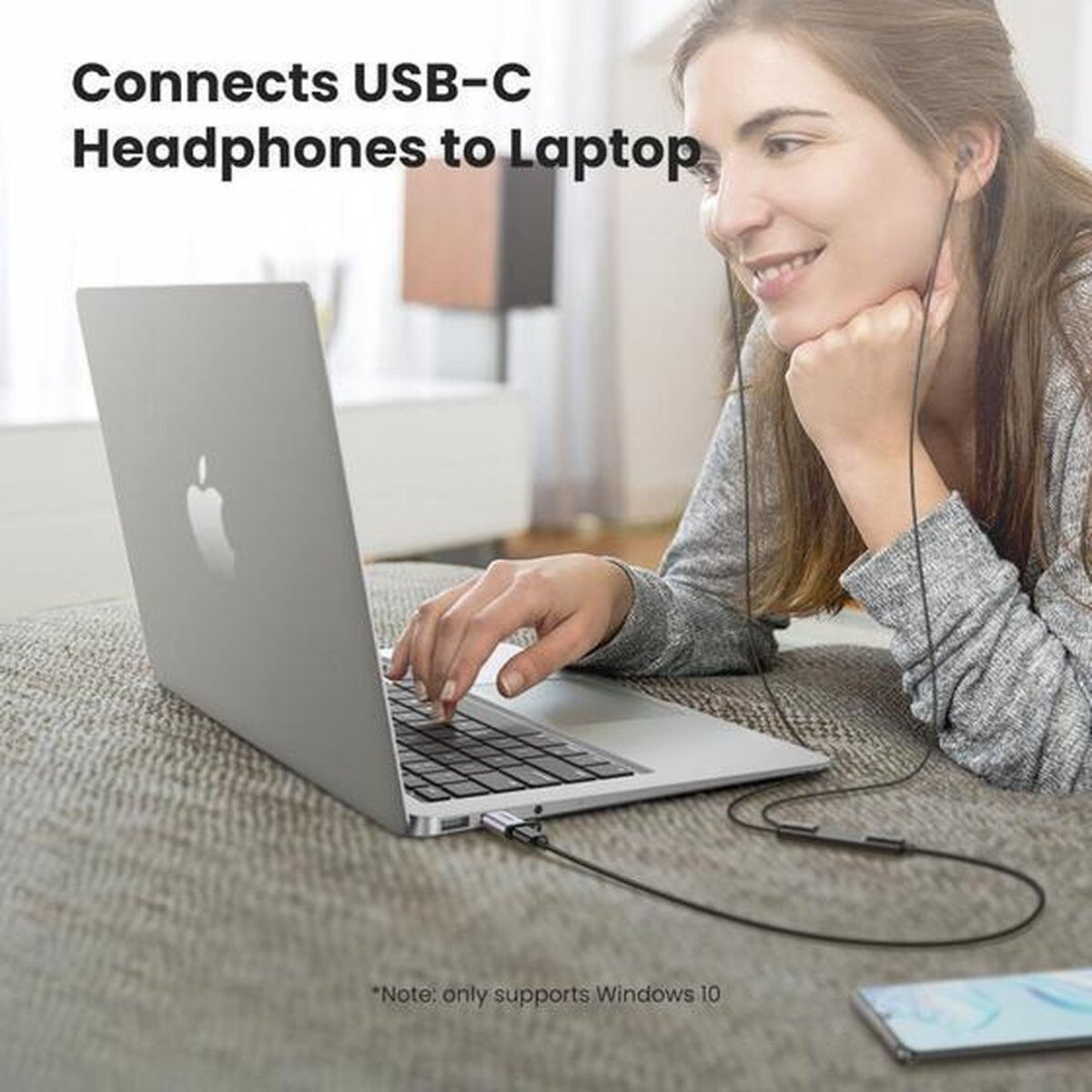 UGREEN 3A Fast Charge USB-A 3.0 naar USB-C Female Adapter 5Gbps Grijs afbeelding 6