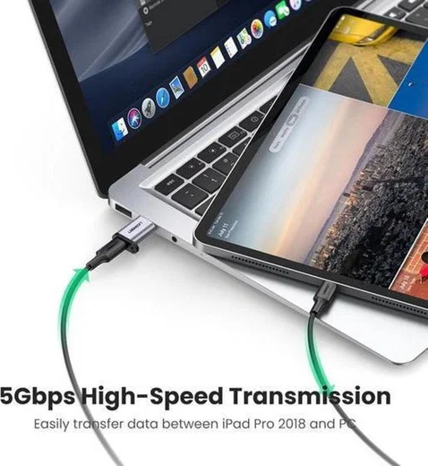 UGREEN 3A Fast Charge USB-A 3.0 naar USB-C Female Adapter 5Gbps Grijs afbeelding 7