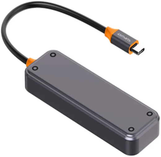 4smarts 4-in-1 USB-C naar 4x USB-C Hub 10Gbps Grijs afbeelding 2