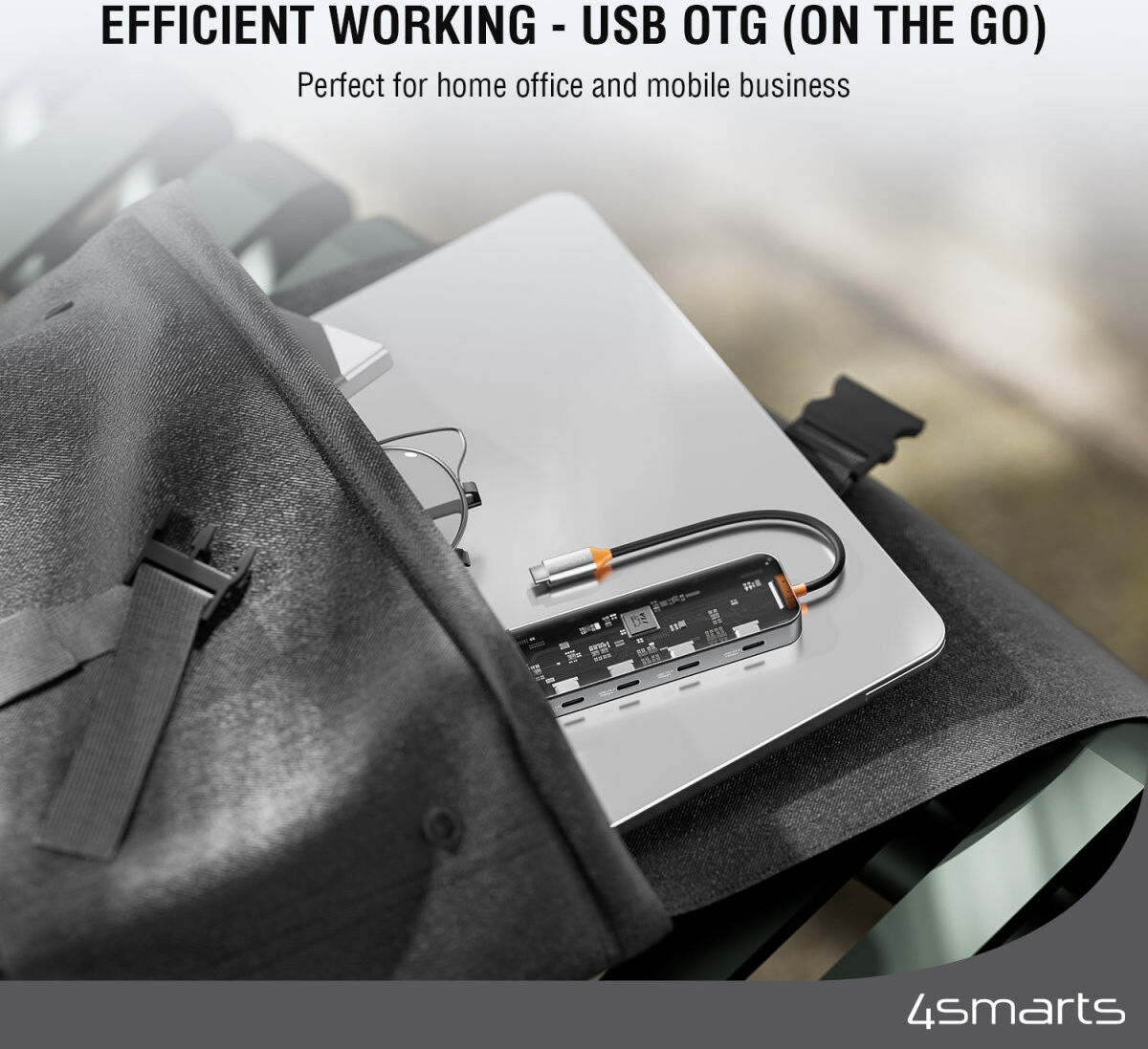 4smarts 4-in-1 USB-C naar 4x USB-C Hub 10Gbps Grijs afbeelding 7