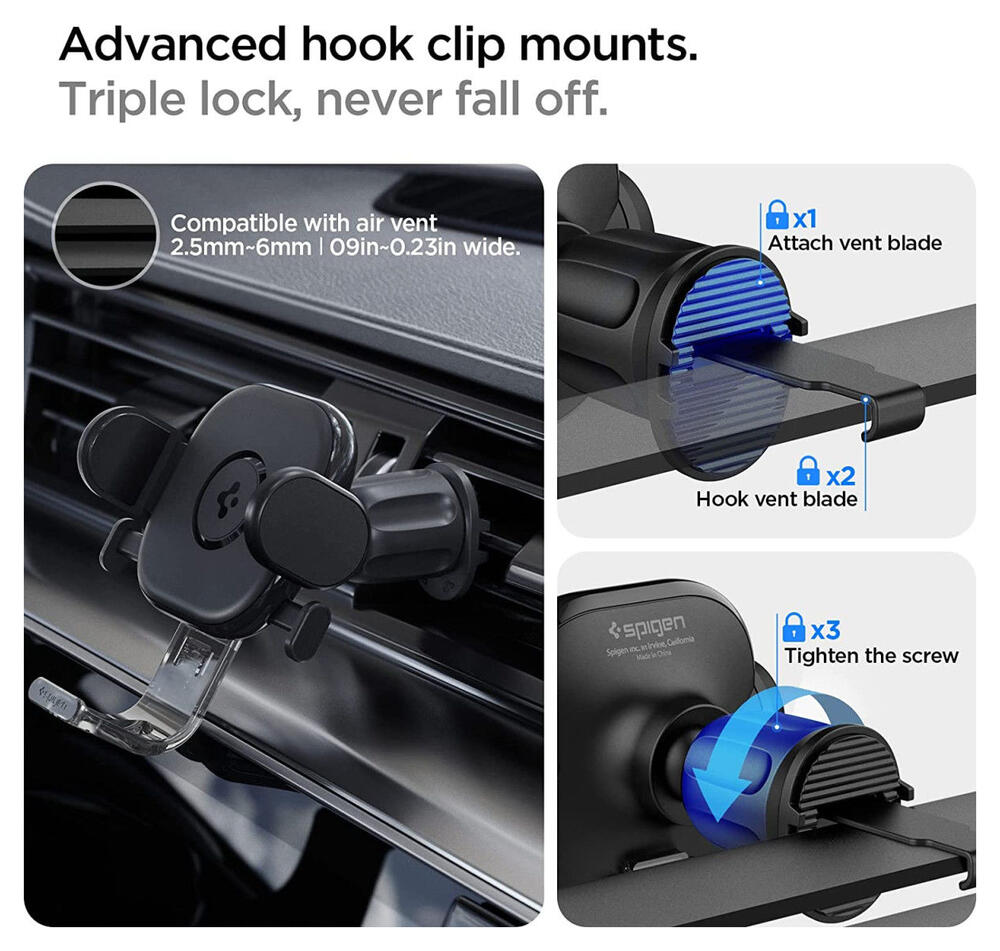 Spigen UTS12 OneTap Universele Ventilatierooster Telefoon Houder Auto afbeelding 5