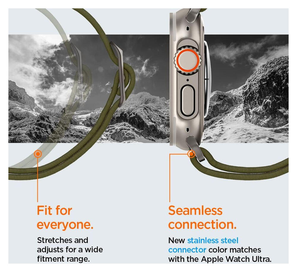 Spigen Fit Ultra Apple Watch Bandje - 1-10/SE/Ultra 42/44/45/46/49MM - Khaki afbeelding 3