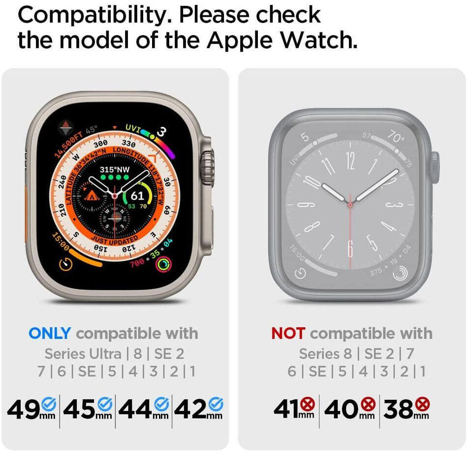 Spigen Fit Lite - Ultra Apple Watch Bandje - 42MM/44MM/45MM/49MM - Navy afbeelding 2