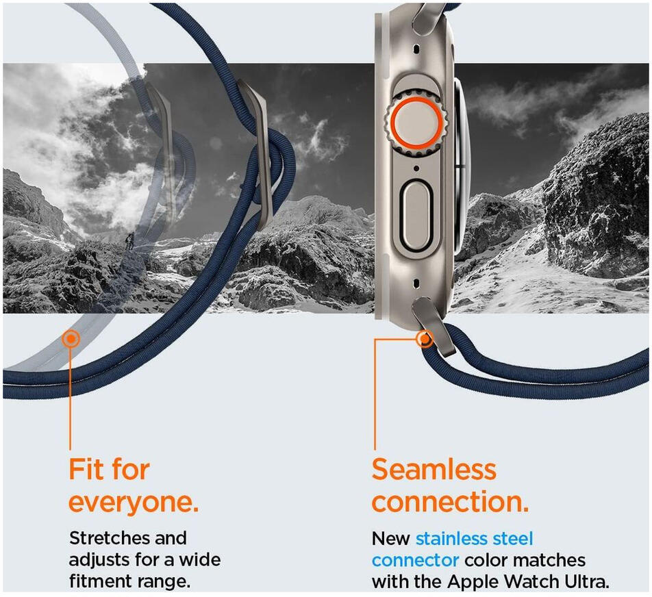 Spigen Fit Lite - Ultra Apple Watch Bandje - 42MM/44MM/45MM/49MM - Navy afbeelding 3