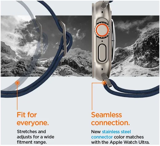 Spigen Fit Lite - Ultra Apple Watch Bandje - 42MM/44MM/45MM/49MM - Navy afbeelding 3