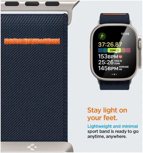 Spigen Fit Lite - Ultra Apple Watch Bandje - 42MM/44MM/45MM/49MM - Navy afbeelding 5