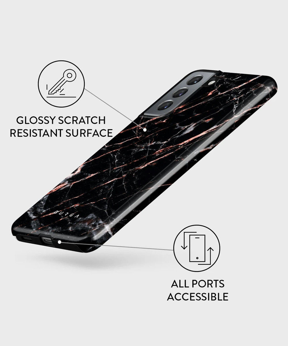 Burga Tough Case Samsung Galaxy A22 5G Hoesje Rose Gold Marble afbeelding 6