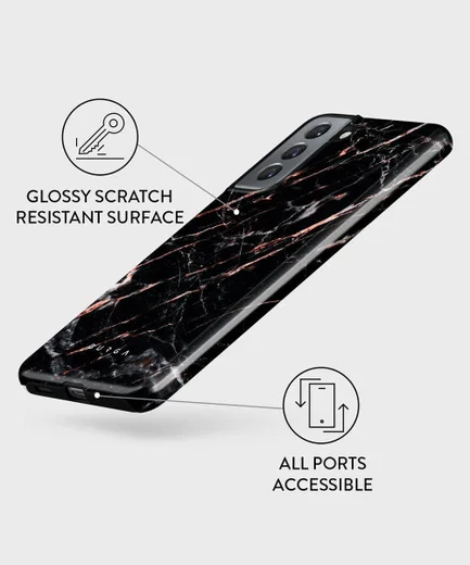 Burga Tough Case Samsung Galaxy A22 5G Hoesje Rose Gold Marble afbeelding 6
