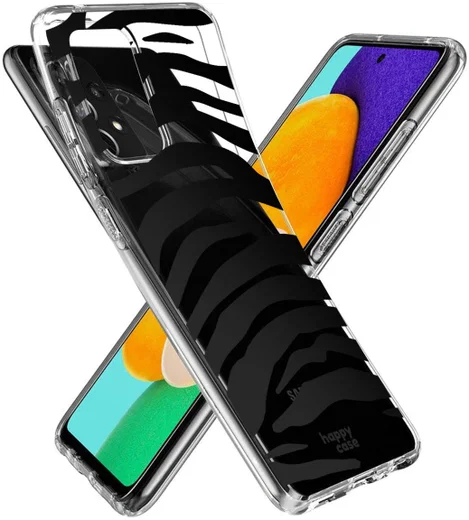 HappyCase Samsung Galaxy A52 / A52S Hoesje Flexibel TPU Zebra afbeelding 2