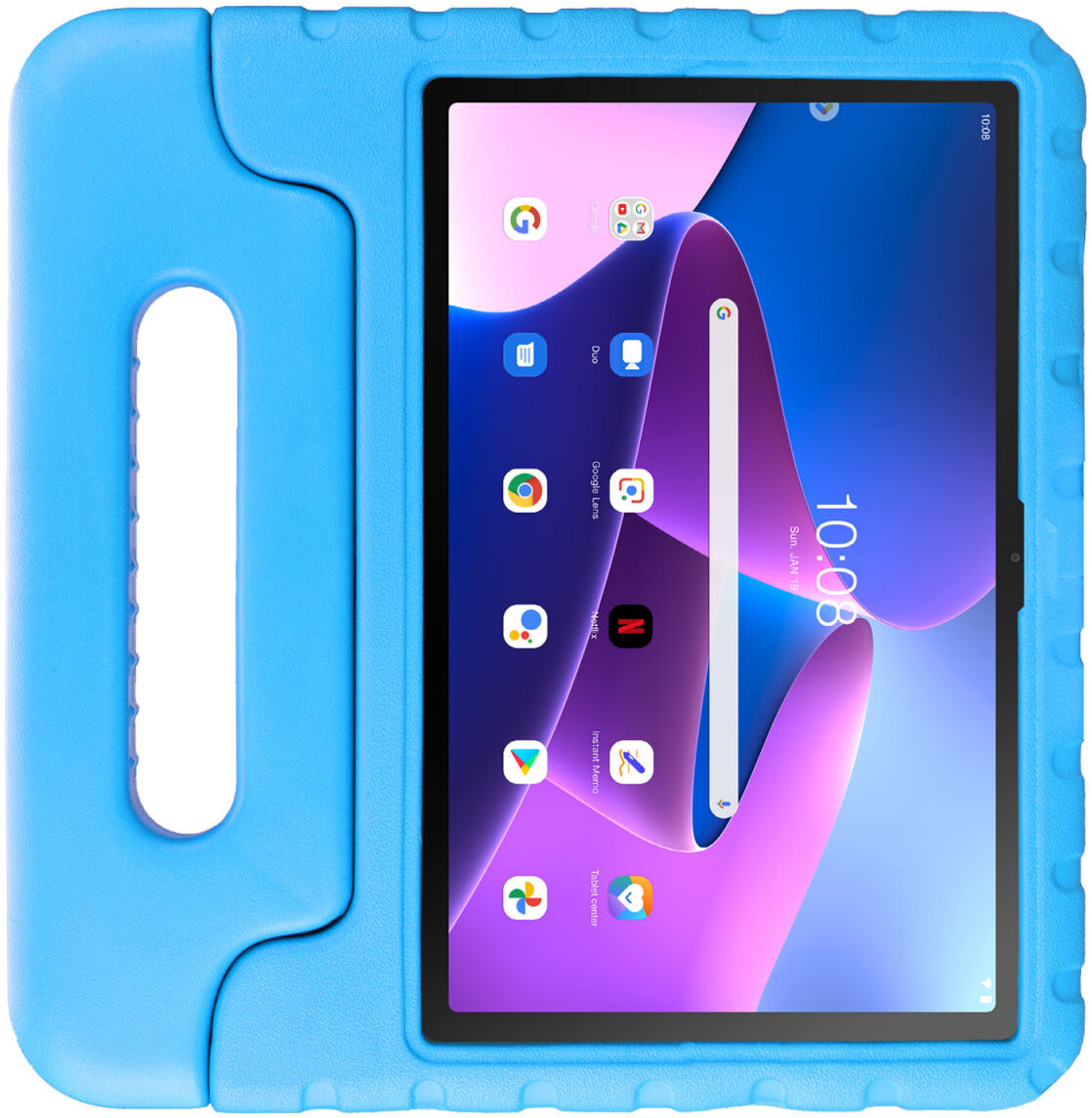 HappyCase Lenovo Tab M10 Plus Gen 3 Kinder Tablethoes Handvat Blauw afbeelding 2