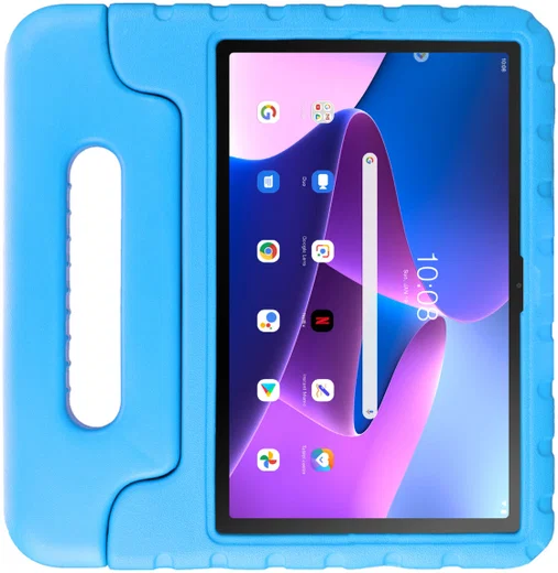 HappyCase Lenovo Tab M10 Plus Gen 3 Kinder Tablethoes Handvat Blauw afbeelding 2