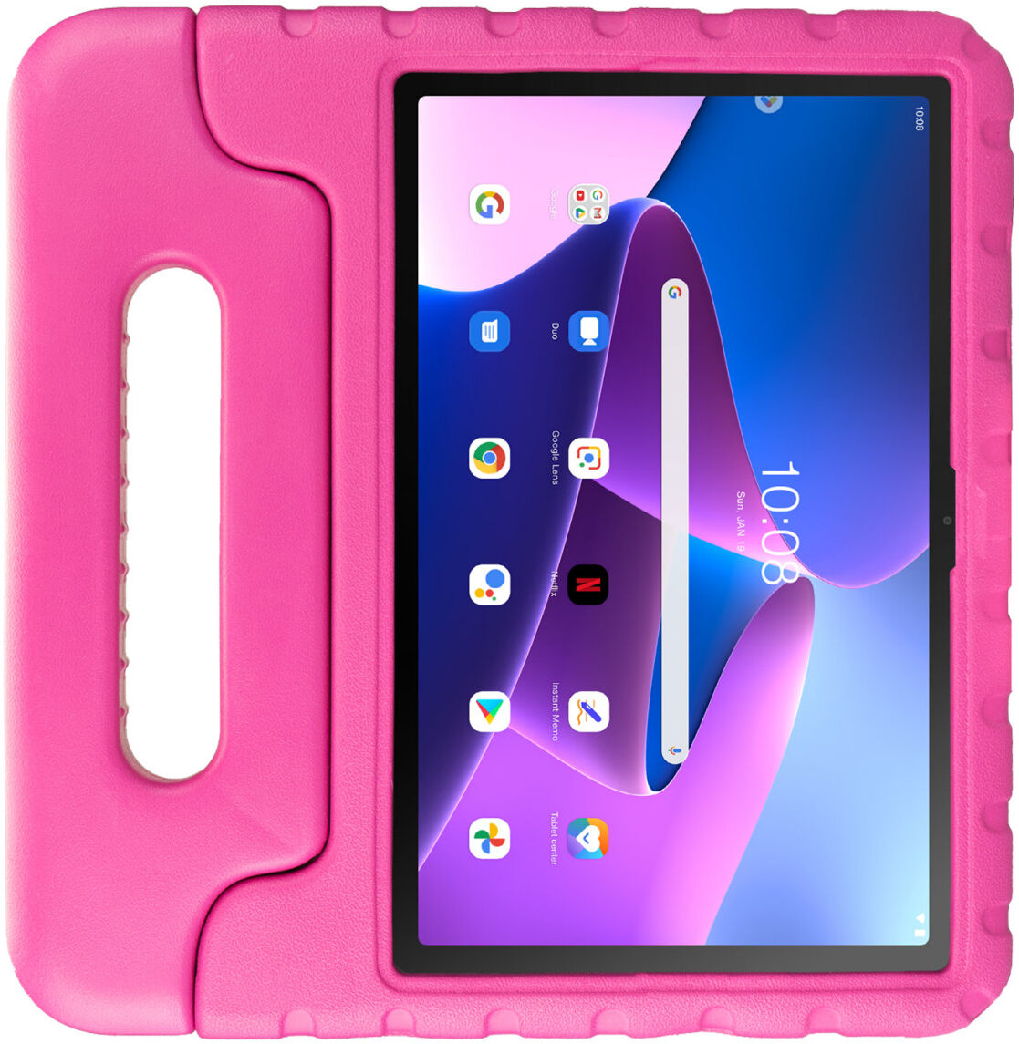 HappyCase Lenovo Tab M10 Plus Gen 3 Kinder Tablethoes Handvat Roze afbeelding 2