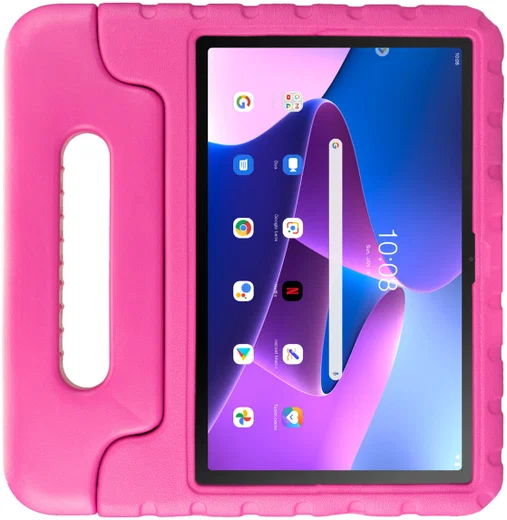 HappyCase Lenovo Tab M10 Plus Gen 3 Kinder Tablethoes Handvat Roze afbeelding 2