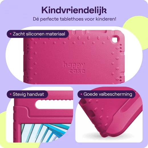HappyCase Lenovo Tab M10 Plus Gen 3 Kinder Tablethoes Handvat Roze afbeelding 4