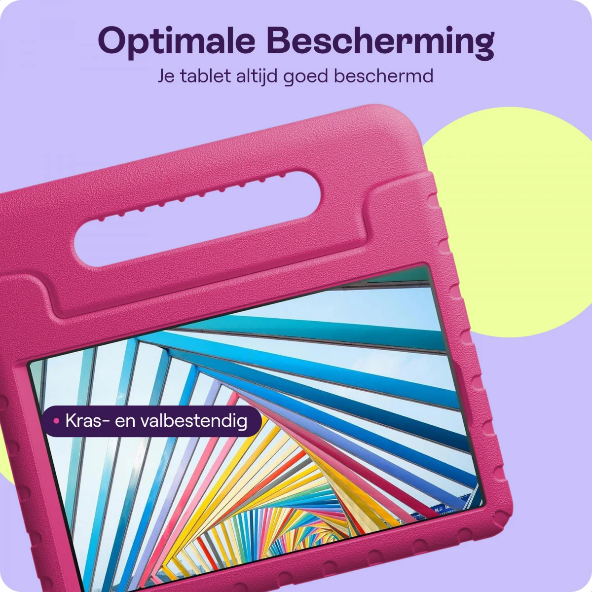 HappyCase Lenovo Tab M10 Plus Gen 3 Kinder Tablethoes Handvat Roze afbeelding 6