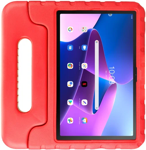 HappyCase Lenovo Tab M10 Plus Gen 3 Kinder Tablethoes Handvat Rood afbeelding 2