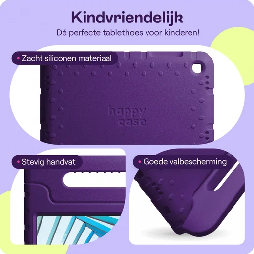 HappyCase Lenovo Tab M10 Plus Gen 3 Kinder Tablethoes Handvat Paars afbeelding 4