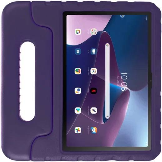 HappyCase Lenovo Tab M10 Plus Gen 3 Kinder Tablethoes Handvat Paars afbeelding 2