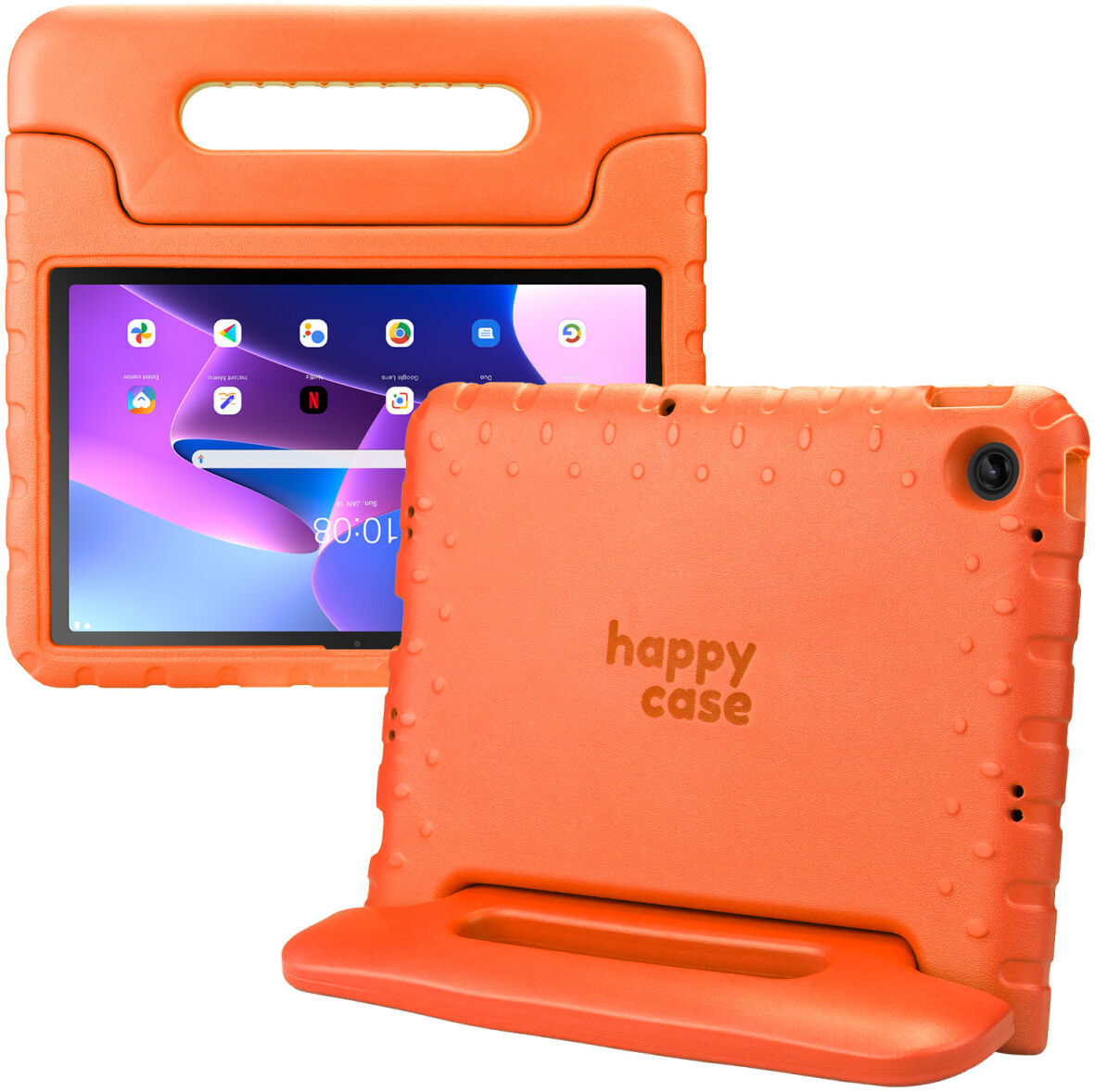 HappyCase Lenovo Tab M10 Plus Gen 3 Kinder Tablethoes Handvat Oranje afbeelding 1