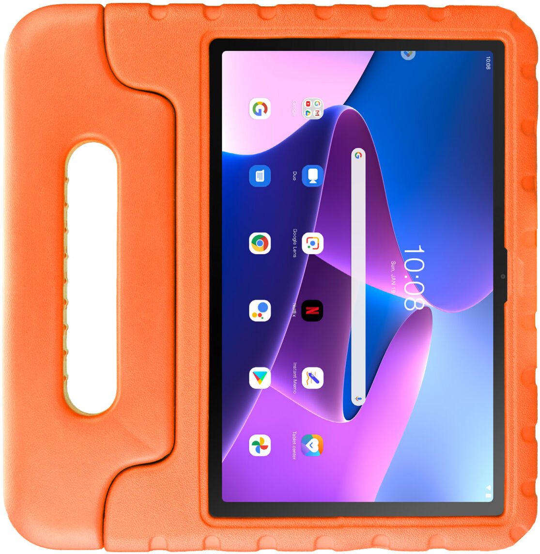 HappyCase Lenovo Tab M10 Plus Gen 3 Kinder Tablethoes Handvat Oranje afbeelding 2