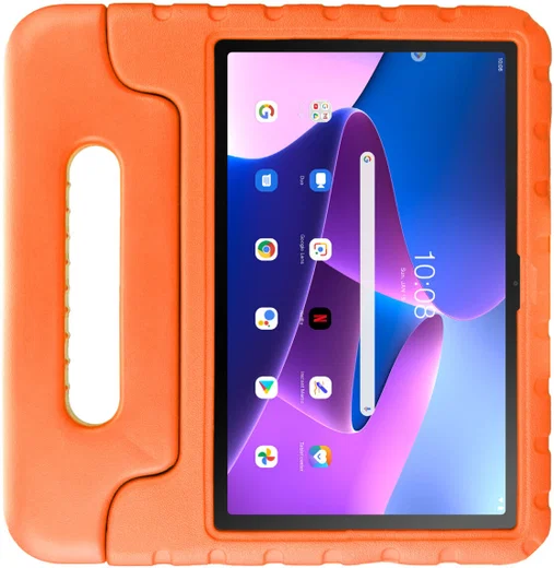 HappyCase Lenovo Tab M10 Plus Gen 3 Kinder Tablethoes Handvat Oranje afbeelding 2