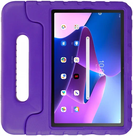 HappyCase Lenovo Tab M10 Plus/FHD Plus Kinderhoes met Handvat Paars afbeelding 3