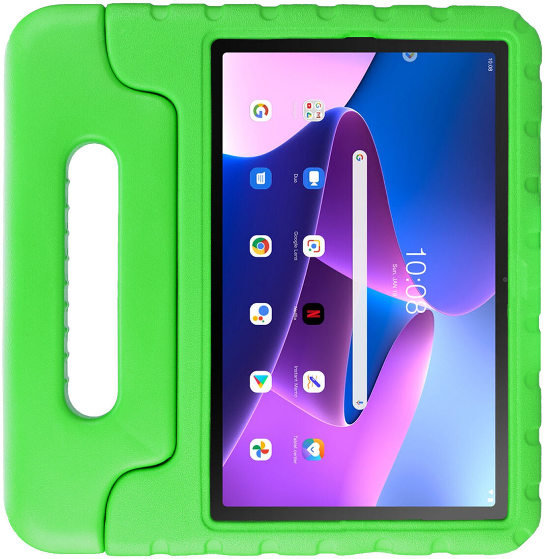 HappyCase Lenovo Tab M10 Plus/FHD Plus Kinderhoes met Handvat Groen afbeelding 2