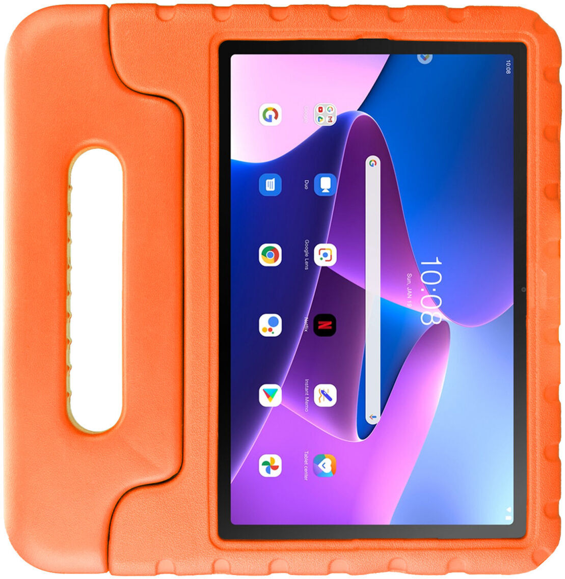 HappyCase Lenovo Tab M10 Plus/FHD Plus Kinderhoes met Handvat Oranje afbeelding 2