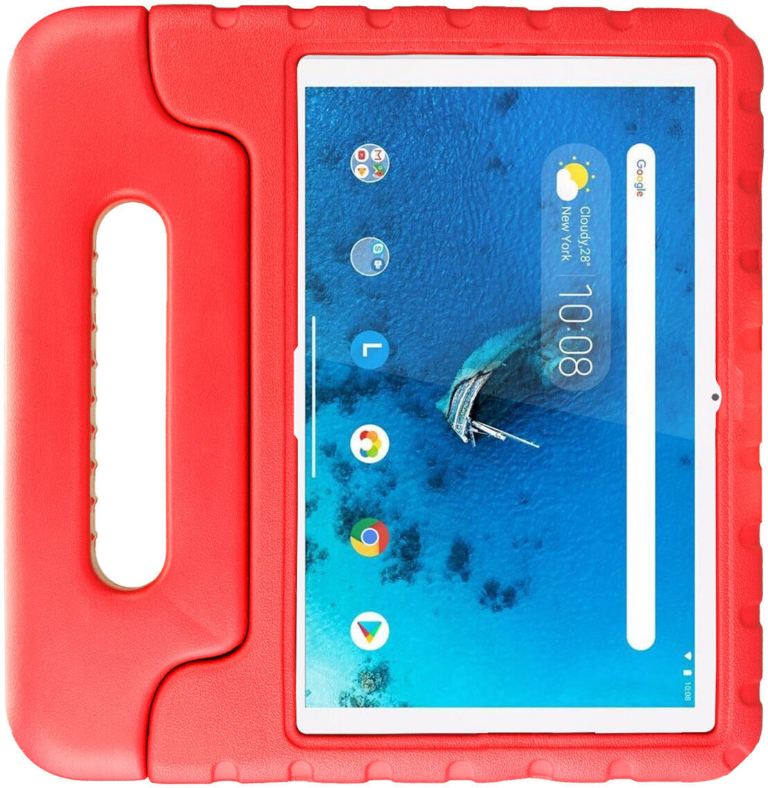 HappyCase Lenovo Tab M10 HD Gen 1 Kinder Tablethoes met Handvat Rood afbeelding 2