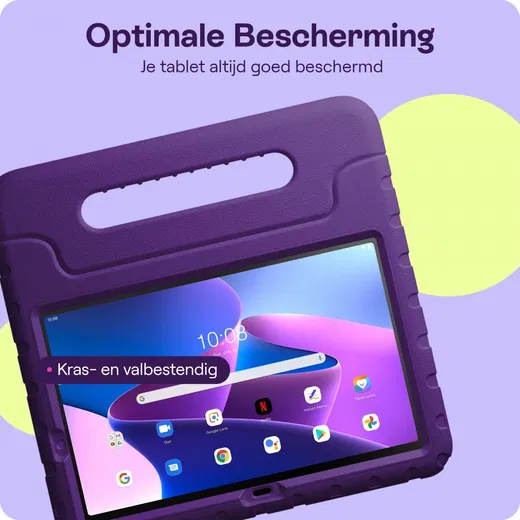 HappyCase Lenovo Tab M10 HD Gen 2 Kinder Tablethoes met Handvat Paars afbeelding 6