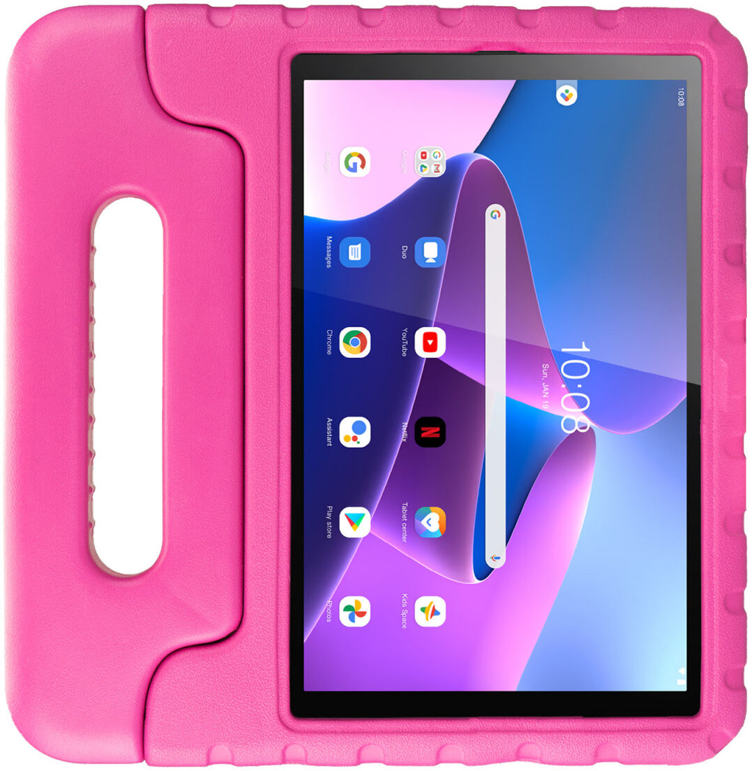 HappyCase Lenovo Tab M10 Gen 3 10.1 Kinder Tablethoes Handvat Roze afbeelding 2