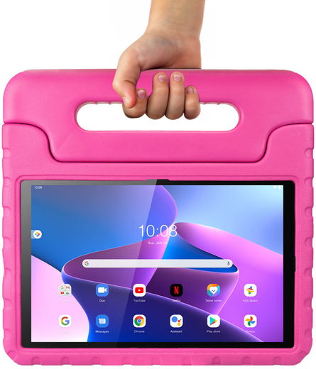 HappyCase Lenovo Tab M10 Gen 3 10.1 Kinder Tablethoes Handvat Roze afbeelding 11