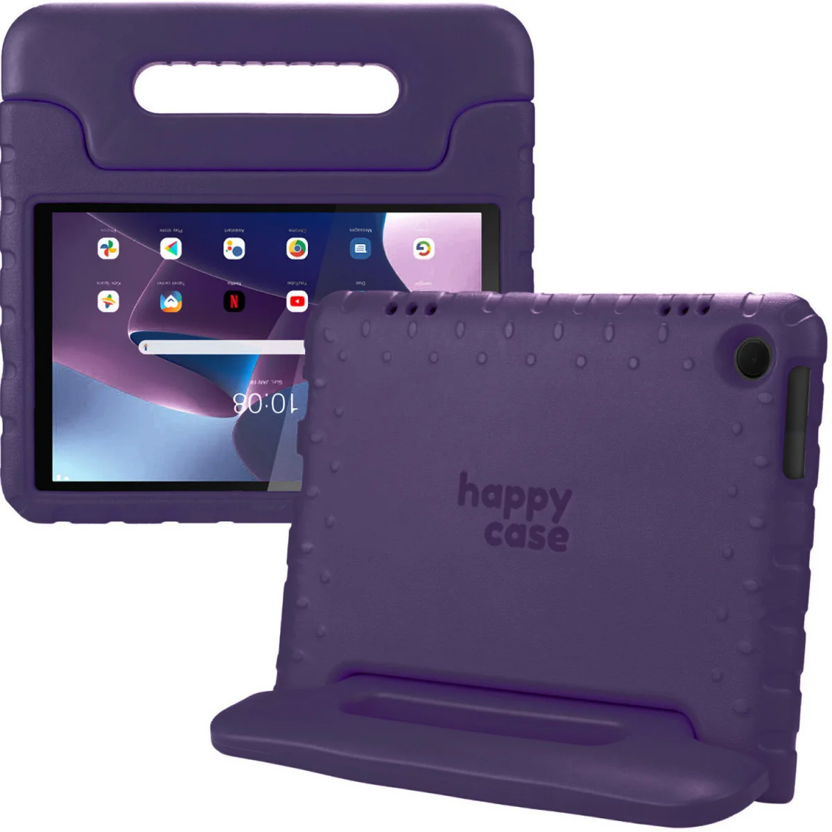 HappyCase Lenovo Tab M10 Gen 3 10.1 Kinder Tablethoes Handvat Paars afbeelding 1